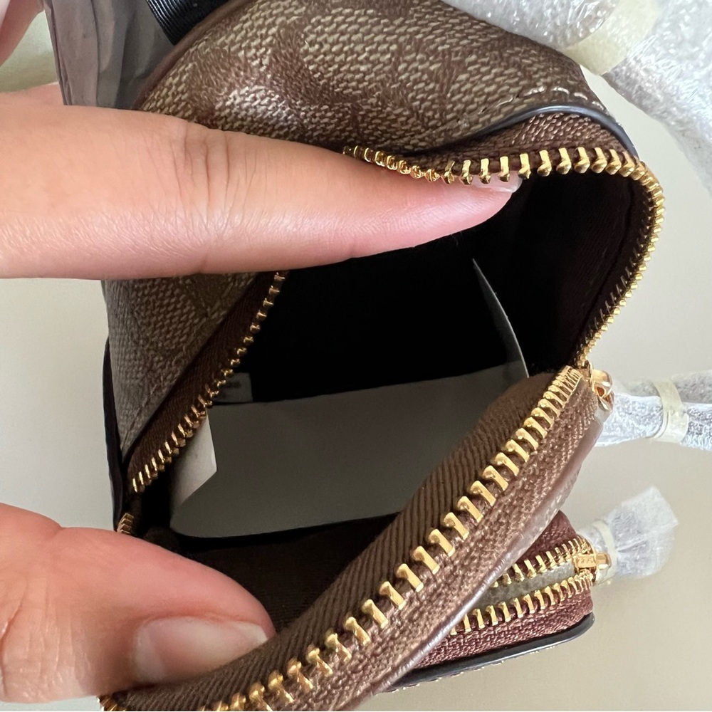 Coach Brown Signature Mini Key & Card Holder - Picture 8 of 13